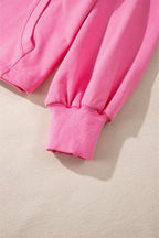 Parchment Solid Kangaroo Pocket Half Zipper Oversized Hoodie