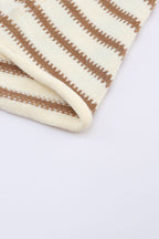 Yellow Striped Drop Shoulder Oversized Sweater