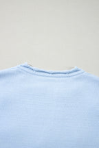 Peach Blossom Flower Detail Knitted Notched Neck Sweater