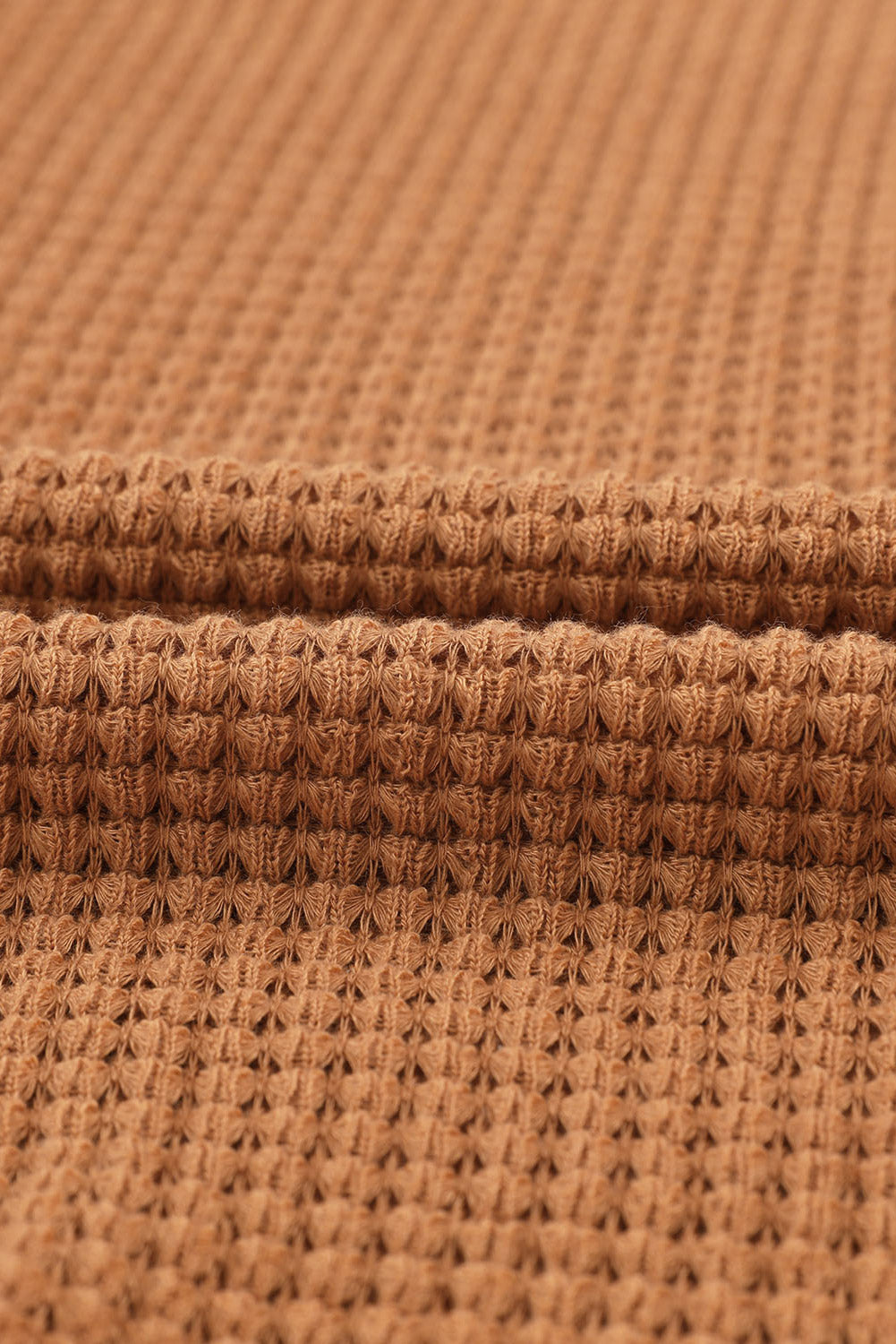 Pink Waffle Knit Button Up Casual Shirt