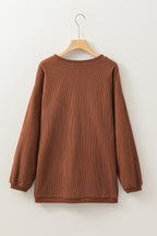 Orange JOLENE Ribbed Corded Oversized Sweatshirt