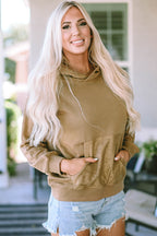 Khaki Kangaroo Pocket Boyfriend Hoodie