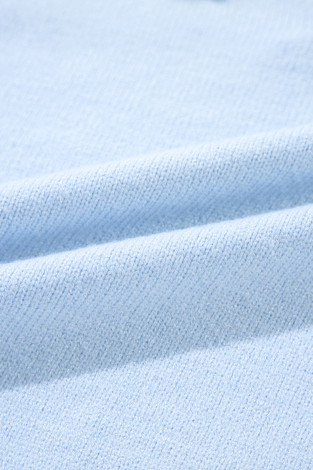 Peach Blossom Flower Detail Knitted Notched Neck Sweater