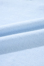 Peach Blossom Flower Detail Knitted Notched Neck Sweater