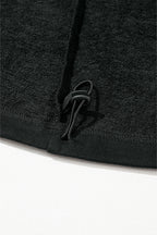 Parchment Solid Kangaroo Pocket Half Zipper Oversized Hoodie