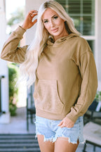 Khaki Kangaroo Pocket Boyfriend Hoodie