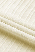 Beige Plus Contrast Guipure Lace Petal Sleeve Blouse