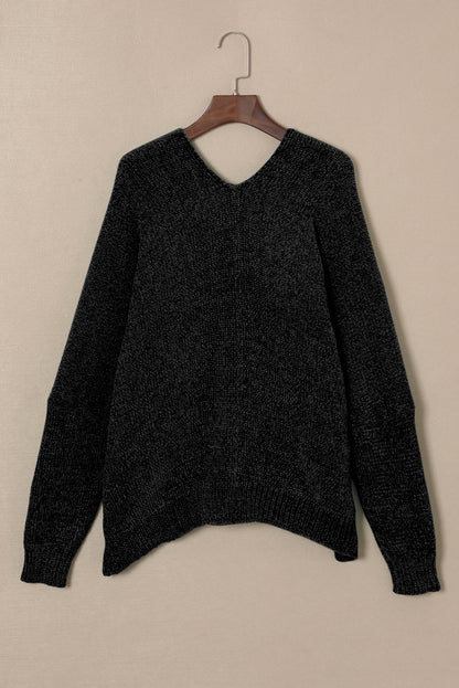 Gray Buttons Front Pocketed Sweater Cardigan