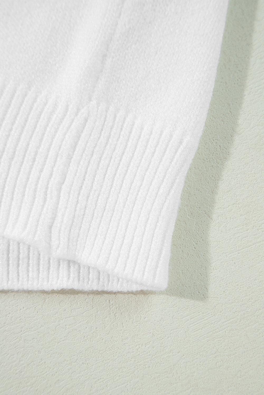 Peach Blossom Flower Detail Knitted Notched Neck Sweater