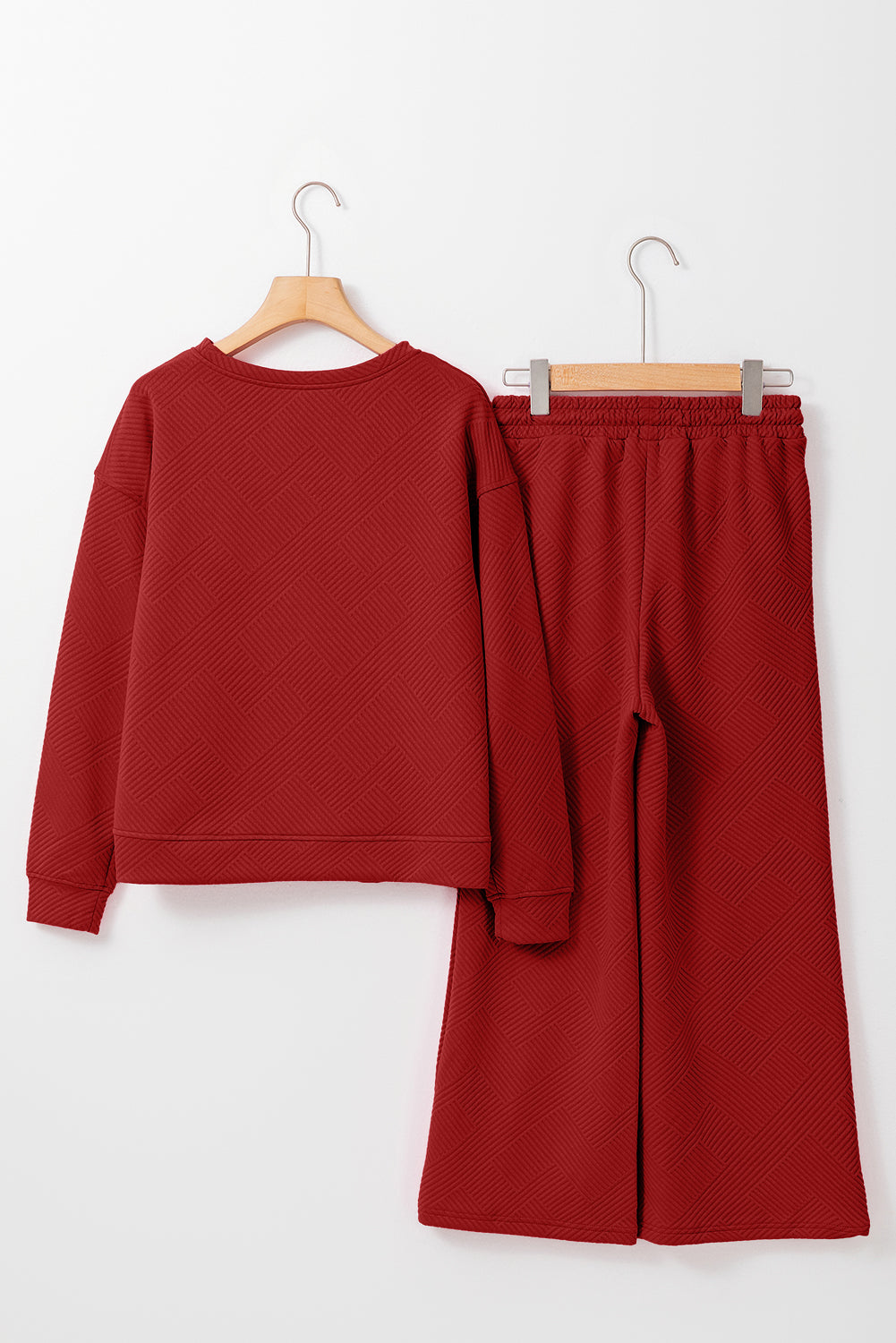 Gray Ultra Loose Textured 2pcs Slouchy Outfit