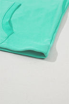 Parchment Solid Kangaroo Pocket Half Zipper Oversized Hoodie