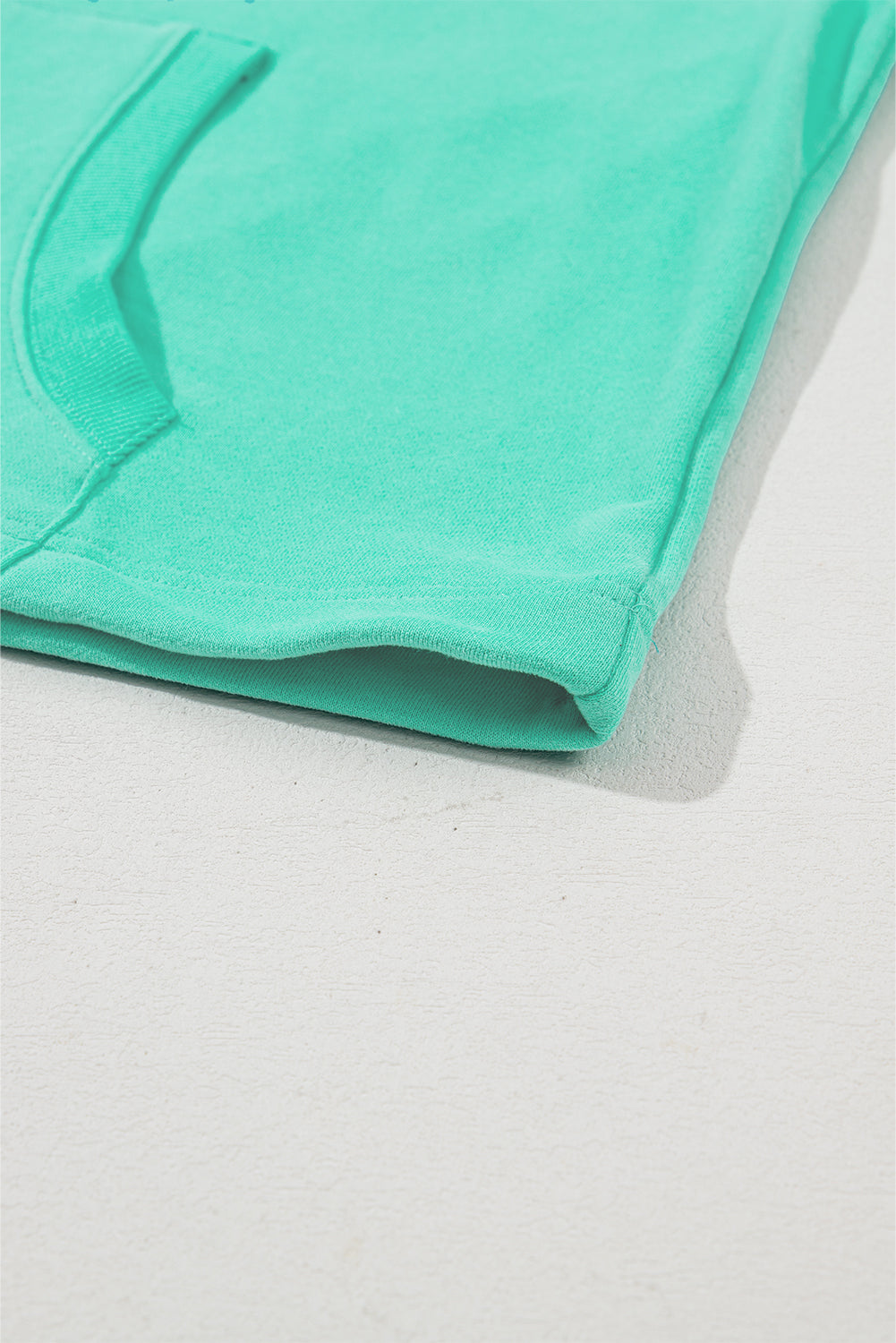 Parchment Solid Kangaroo Pocket Half Zipper Oversized Hoodie