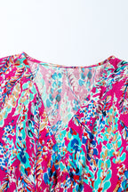 Green Wrap V Neck Floral Maxi Dress
