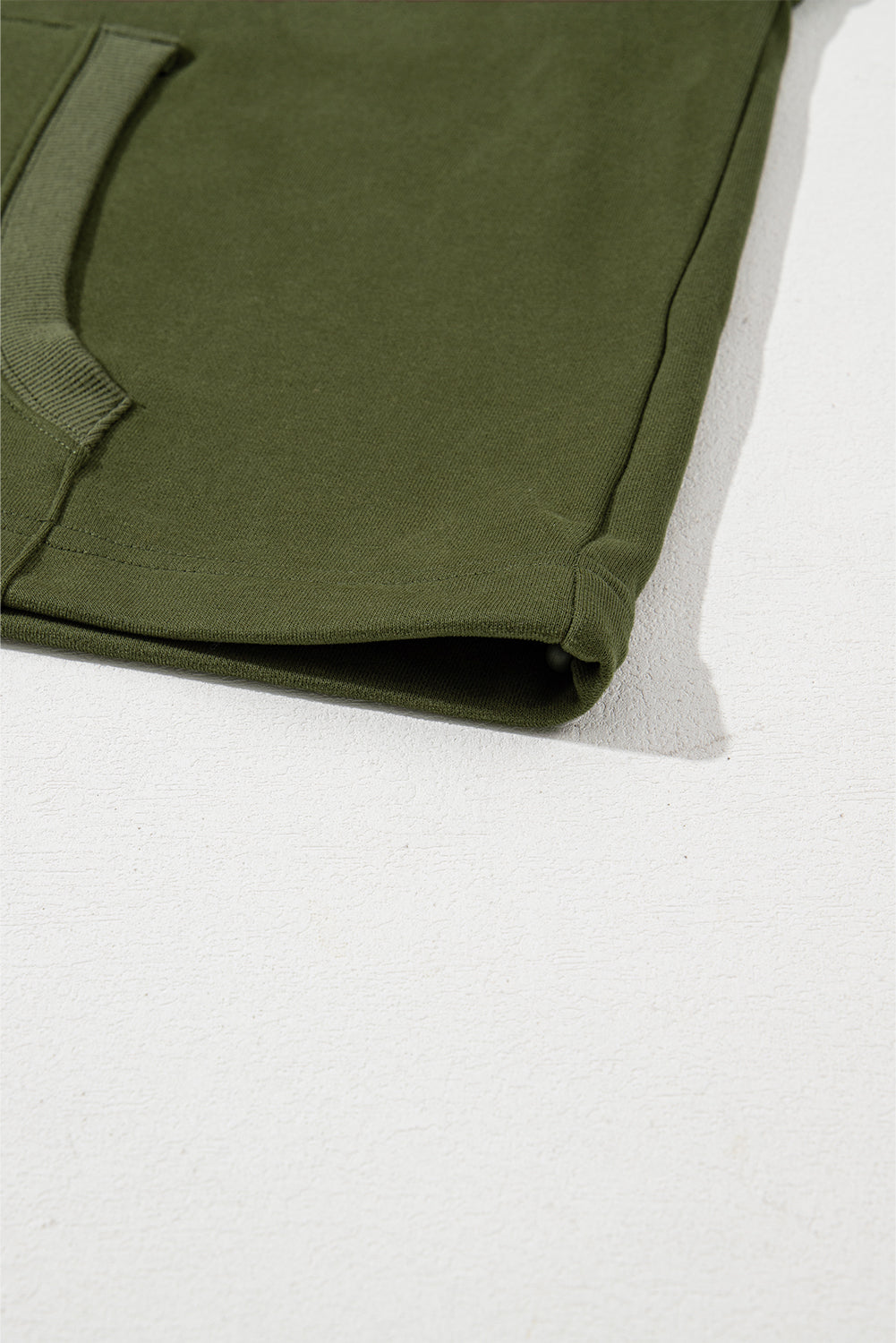 Parchment Solid Kangaroo Pocket Half Zipper Oversized Hoodie