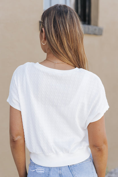 Textured Knit Short Sleeve Top