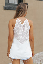 Spotted Print Splice Halter Tank