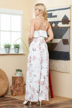Floral Slit Ruffled Halterneck Maxi Dress