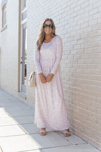 Leopard Animal Print Long Sleeve Empire Waist Maxi Dress