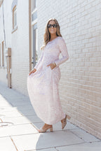 Leopard Animal Print Long Sleeve Empire Waist Maxi Dress