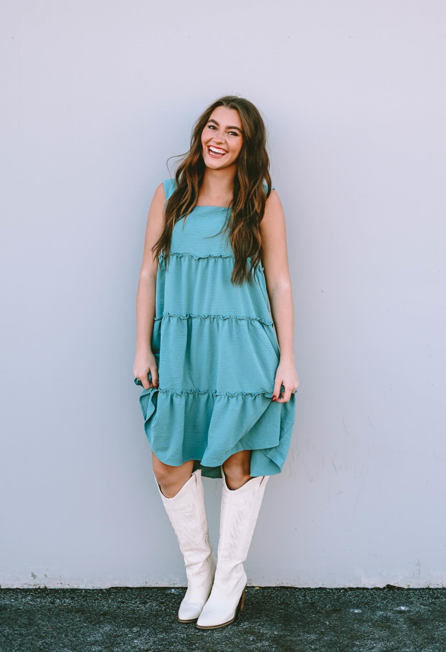Skobeloff Frilled Tiered Sleeveless Flowy Dress
