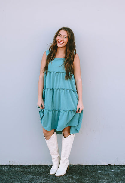 Skobeloff Frilled Tiered Sleeveless Flowy Dress