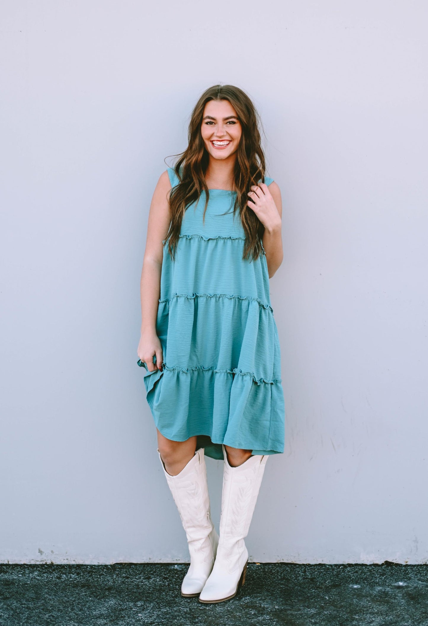 Skobeloff Frilled Tiered Sleeveless Flowy Dress