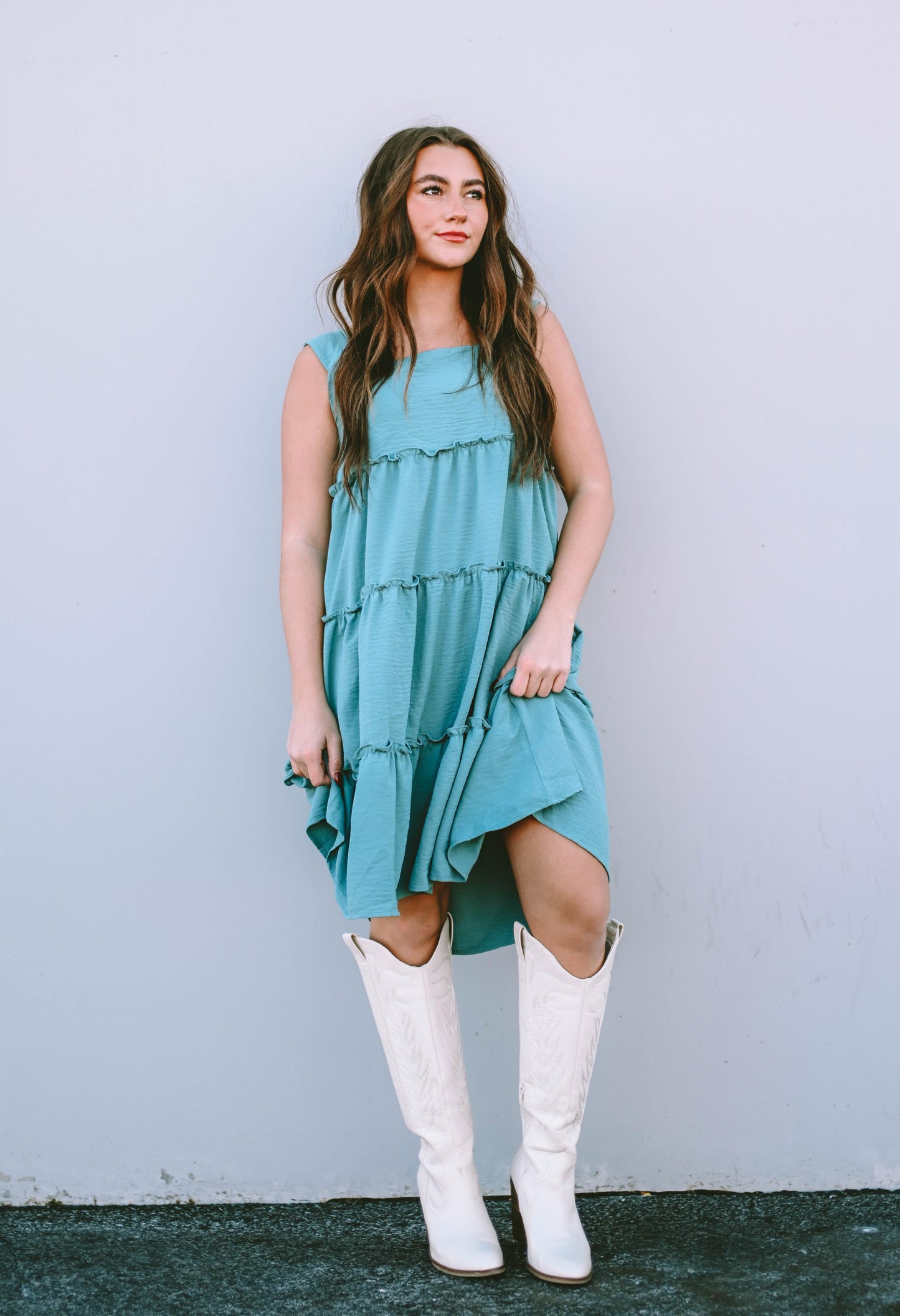 Skobeloff Frilled Tiered Sleeveless Flowy Dress