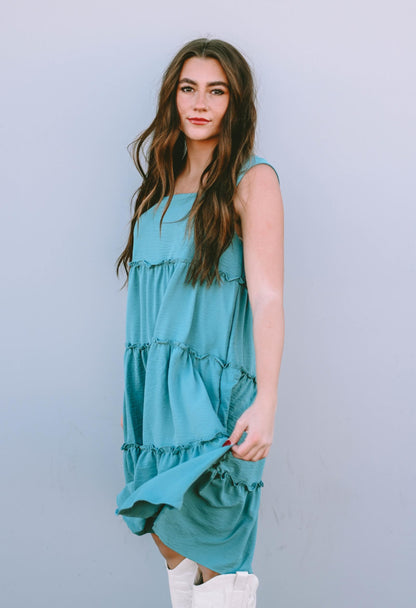 Skobeloff Frilled Tiered Sleeveless Flowy Dress