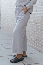 Gray Ultra Loose Textured 2pcs Slouchy Outfit