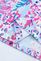 Sky Blue Loose Painted Floral Tee