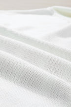 White American Flag Cable Knit Drop Shoulder Sweater