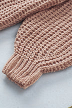 Khaki Buttoned Front Drop Shoulder Knitted Cardigan