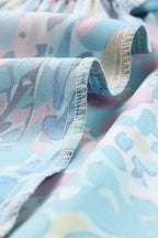 Sky Blue Loose Painted Floral Tee