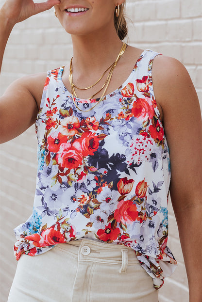 Floral Print Sleeveless Top