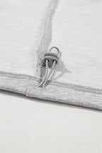 Parchment Solid Kangaroo Pocket Half Zipper Oversized Hoodie