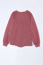 Black Waffled Knit Lace Long Sleeve Buttoned Cardigan