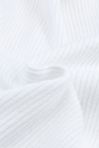 White Cable Crossed V Neck Sweater