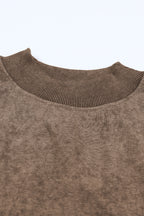 Sky Blue Drop Shoulder Crew Neck Pullover Sweatshirt