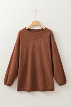 Orange JOLENE Ribbed Corded Oversized Sweatshirt