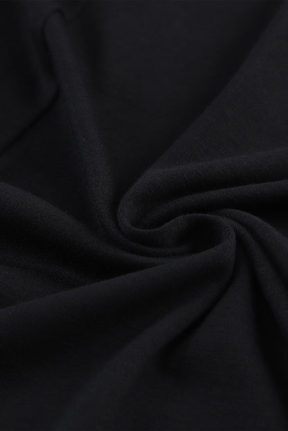 Black One Shoulder Long Sleeve Shift Blouse
