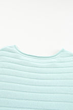 Apricot Exposed Seam Ribbed Knit Dolman Sweater