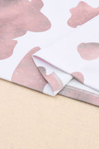 Brown Cow Spots Print Drop Shoulder Puff Sleeve Sweatshirt