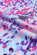 Sky Blue Loose Painted Floral Tee