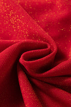 Black Metallic Bowknot Open Back V Neck Top