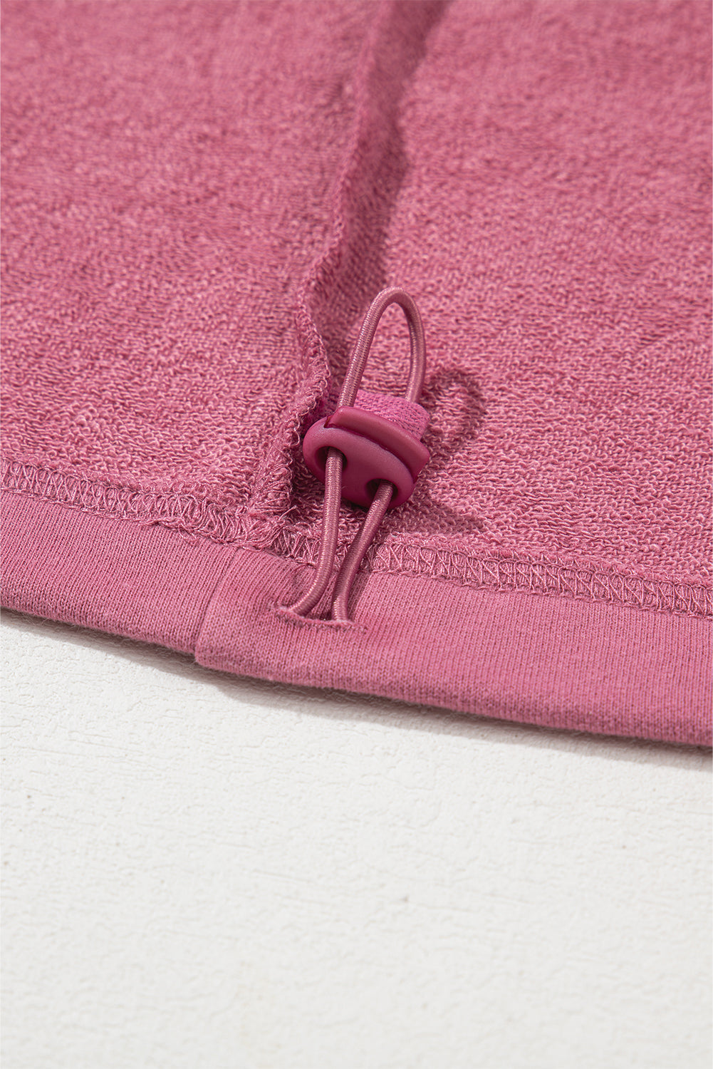 Parchment Solid Kangaroo Pocket Half Zipper Oversized Hoodie