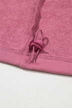 Parchment Solid Kangaroo Pocket Half Zipper Oversized Hoodie