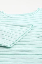 Apricot Exposed Seam Ribbed Knit Dolman Sweater