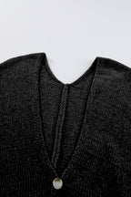 Gray Buttons Front Pocketed Sweater Cardigan