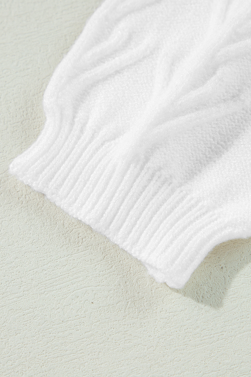 Peach Blossom Flower Detail Knitted Notched Neck Sweater