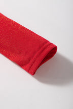 Black Metallic Bowknot Open Back V Neck Top